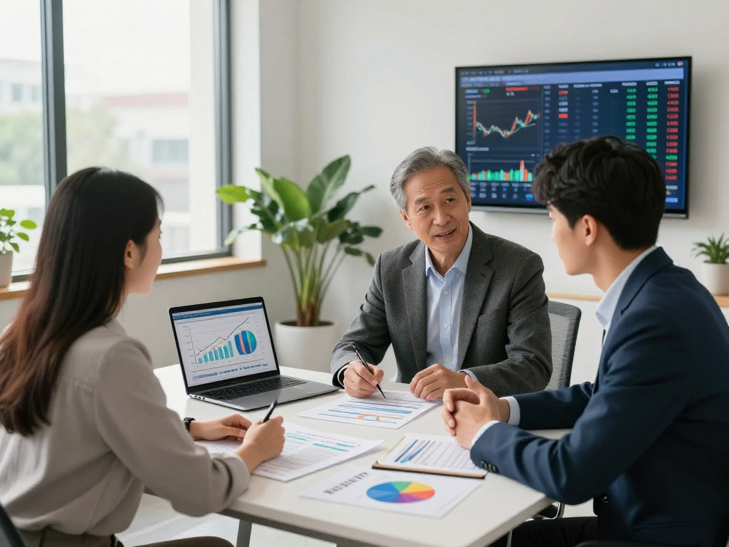 Upline Income strategies with XPAY33 Australia in a modern financial consulting office.