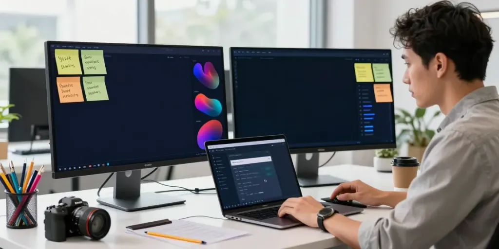 Professional analyzing instant indexing strategies in a modern workspace