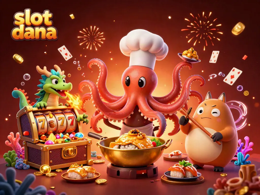 Experience the excitement of slot dana with vibrant characters and dynamic game elements in an ultra-detailed casino scene.