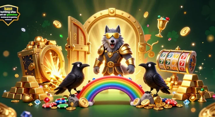 Experience the best betting sites not on gamstop / bookies not on gamstop reviewed in a colorful 3D casino scene.