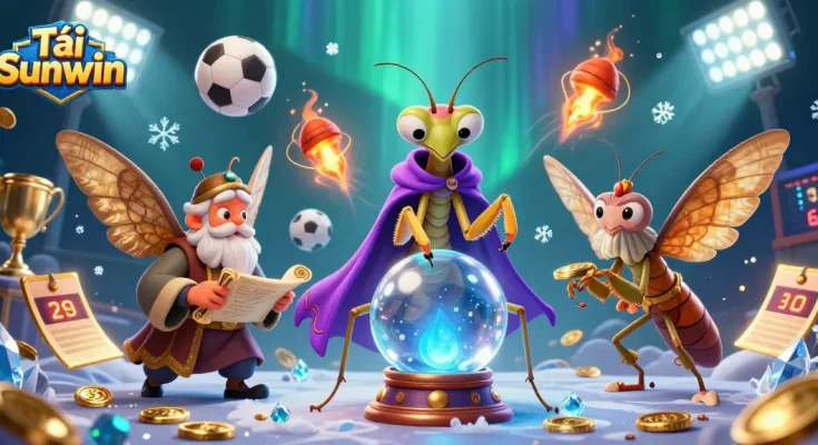 Tải Sunwin and enjoy the thrill of online gambling with vibrant characters and sports elements in a mystical setting