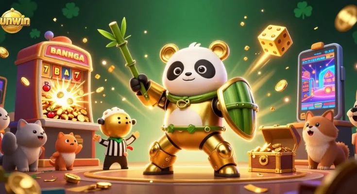 Experience thrilling wins at Sunwin with a vibrant 3D casino scene bursting with action and excitement.