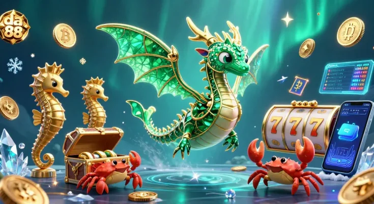 Experience da 88 excitement with a rich scene of a sea dragon and treasure in the casino world.