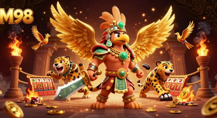 Engage in thrilling gameplay at M98 with an epic Aztec-themed casino scene.