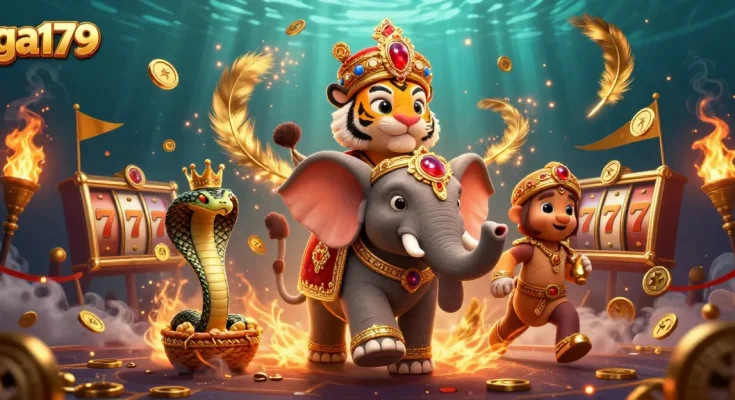 Experience exciting gaming with ga179's engaging 3D casino scene featuring vibrant characters and dynamic elements.